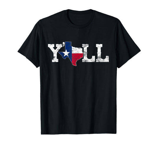 Texas Y'all sweatshirt Texas Shaped Flag Grunge Texas Shape T-Shirt