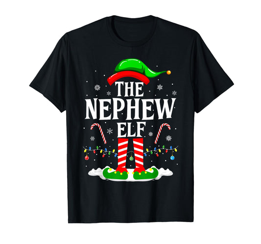 The Nephew Elf Funny Xmas Elf Matching Family Christmas T-Shirt