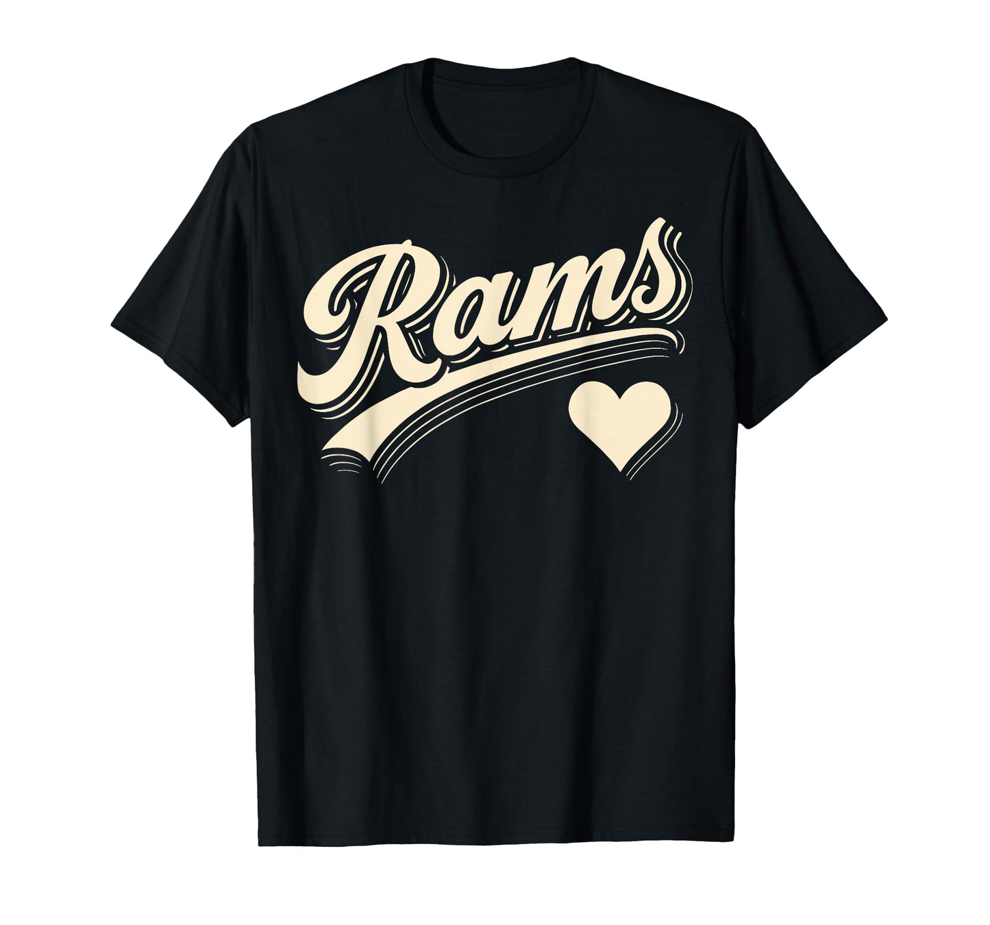 Vintage Rams Heart Lover for Men Women Kid Boy Girl T-Shirt