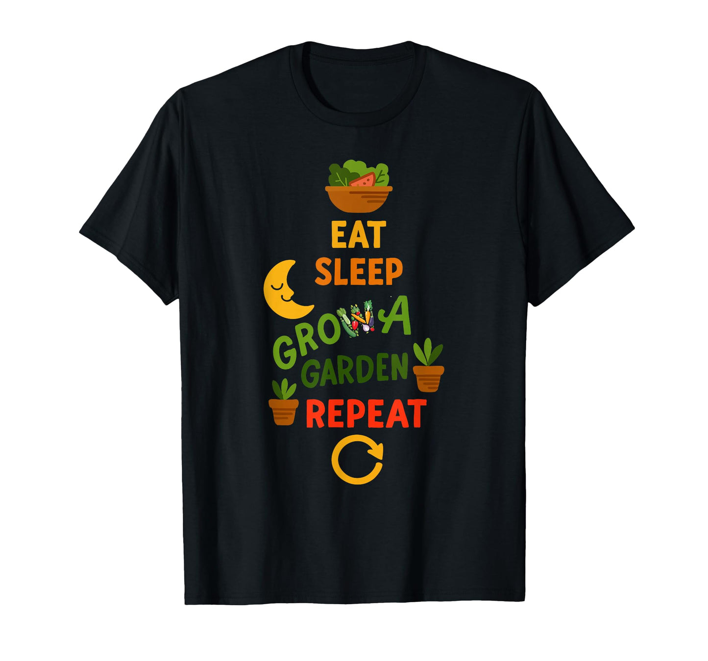 Funny Game Eat Sleep Grow A Garden Repeat Gamer Design T-Shirt