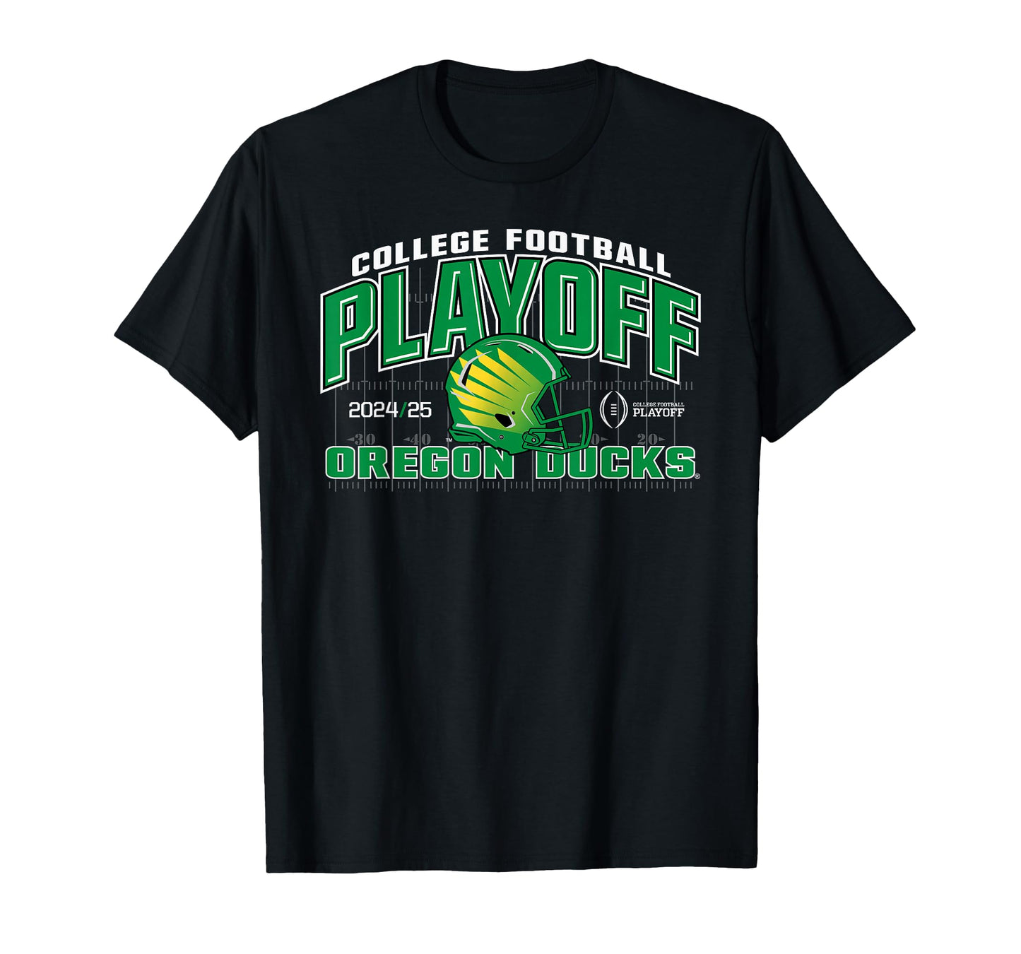 Elite Authentics Oregon Ducks Unisex-Adult College Football Playoff CFP 2024-2025 T-Shirt - Black, Short Sleeve, Crew Neck, Straight Fit, Adult Size 6/7