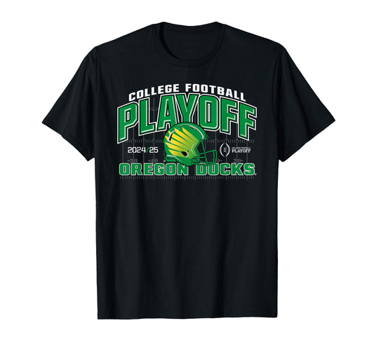 Elite Authentics Oregon Ducks Unisex-Adult College Football Playoff CFP 2024-2025 T-Shirt - Black, Short Sleeve, Crew Neck, Straight Fit, Adult Size 6/7