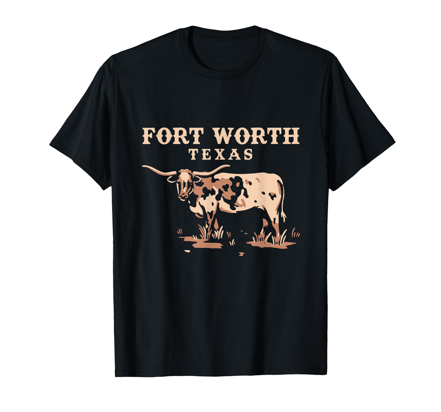 Vintage Bull Graphic Fort Worth Texas Souvenir T-Shirt