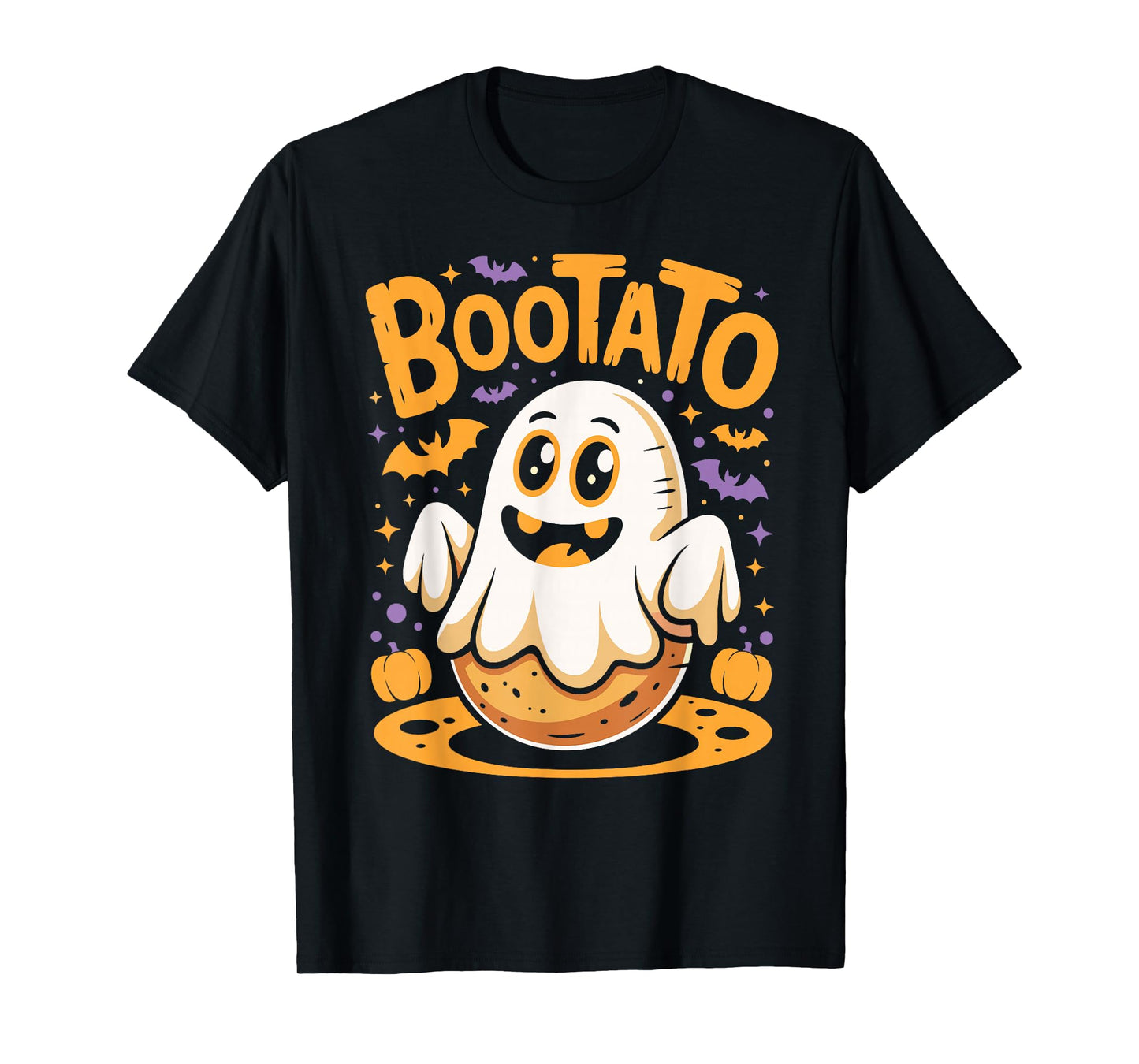 Bootato Funny Ghost Spooky Boo French Fries Potato Halloween T-Shirt