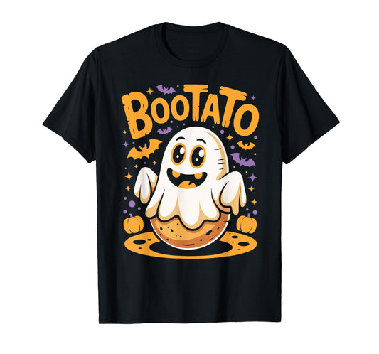 Bootato Funny Ghost Spooky Boo French Fries Potato Halloween T-Shirt