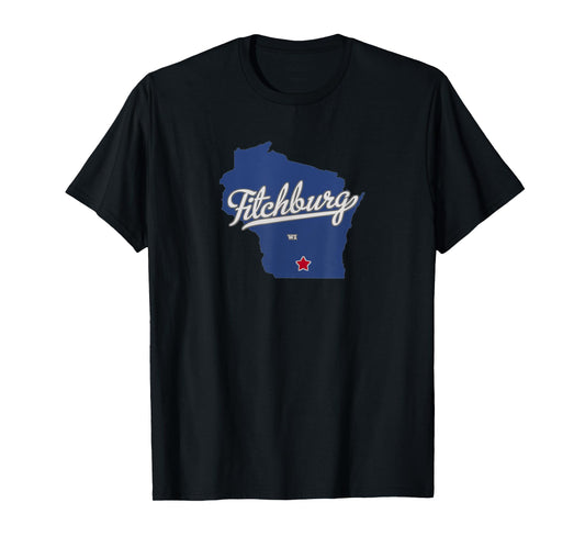 Fitchburg Wisconsin WI Map T-Shirt