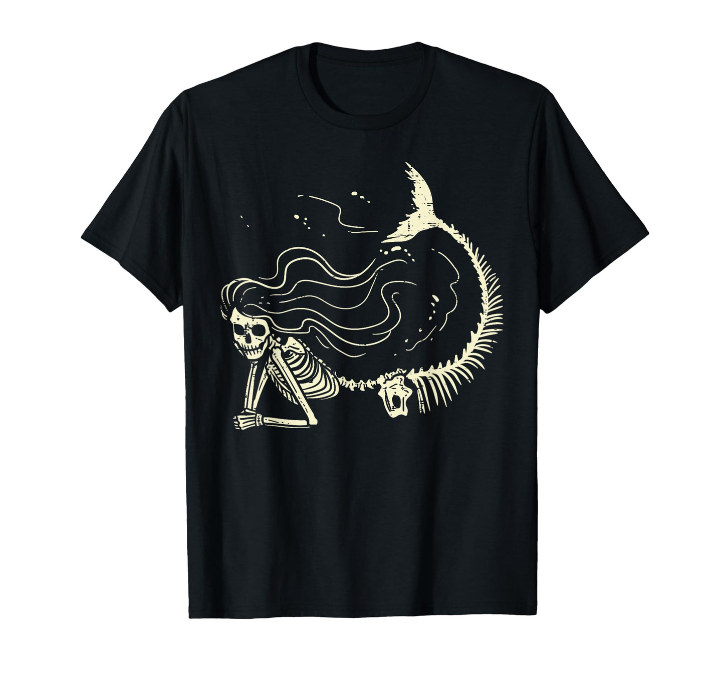 Mermaid Skeleton Cute Halloween Costume Women Girls Kids T-Shirt