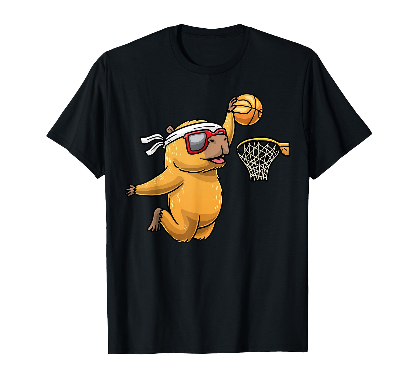 Capybara Playing Basketball Sports Rodent Kids T-Shirt