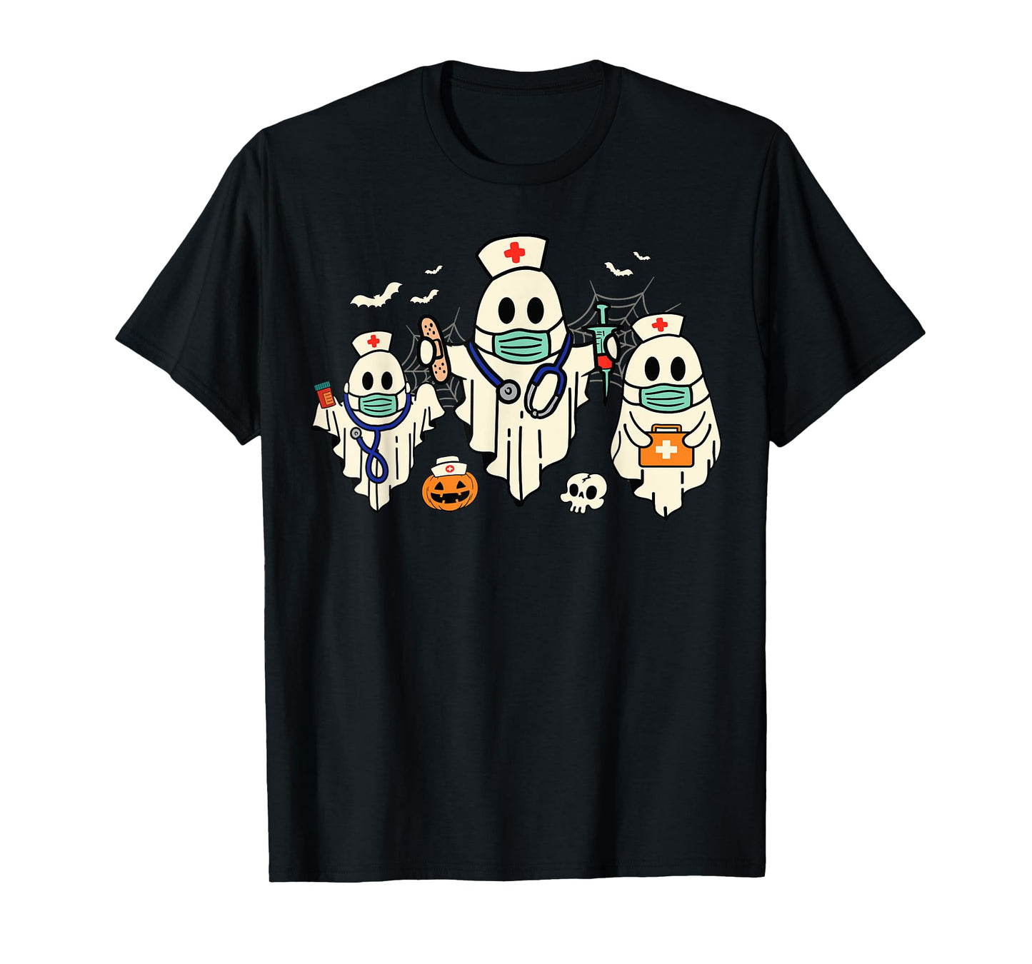 Halloween Nurse Nursing Funny Health Worker RN Ghost Nurse T-Shirt