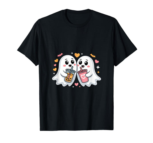 Cute Halloween Ghosts Bubble Tea Lovers T-Shirt