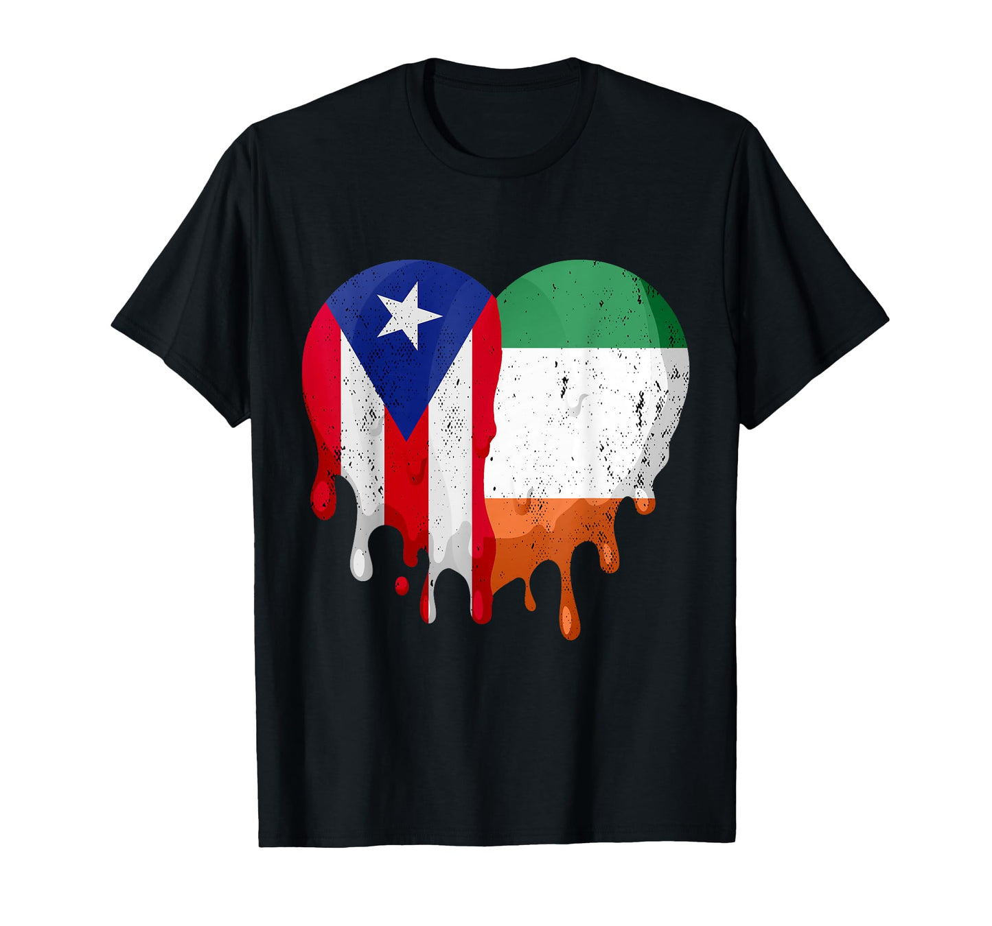 Puerto Rico Ireland Flag Heart Citizen Grown Patriot Country T-Shirt