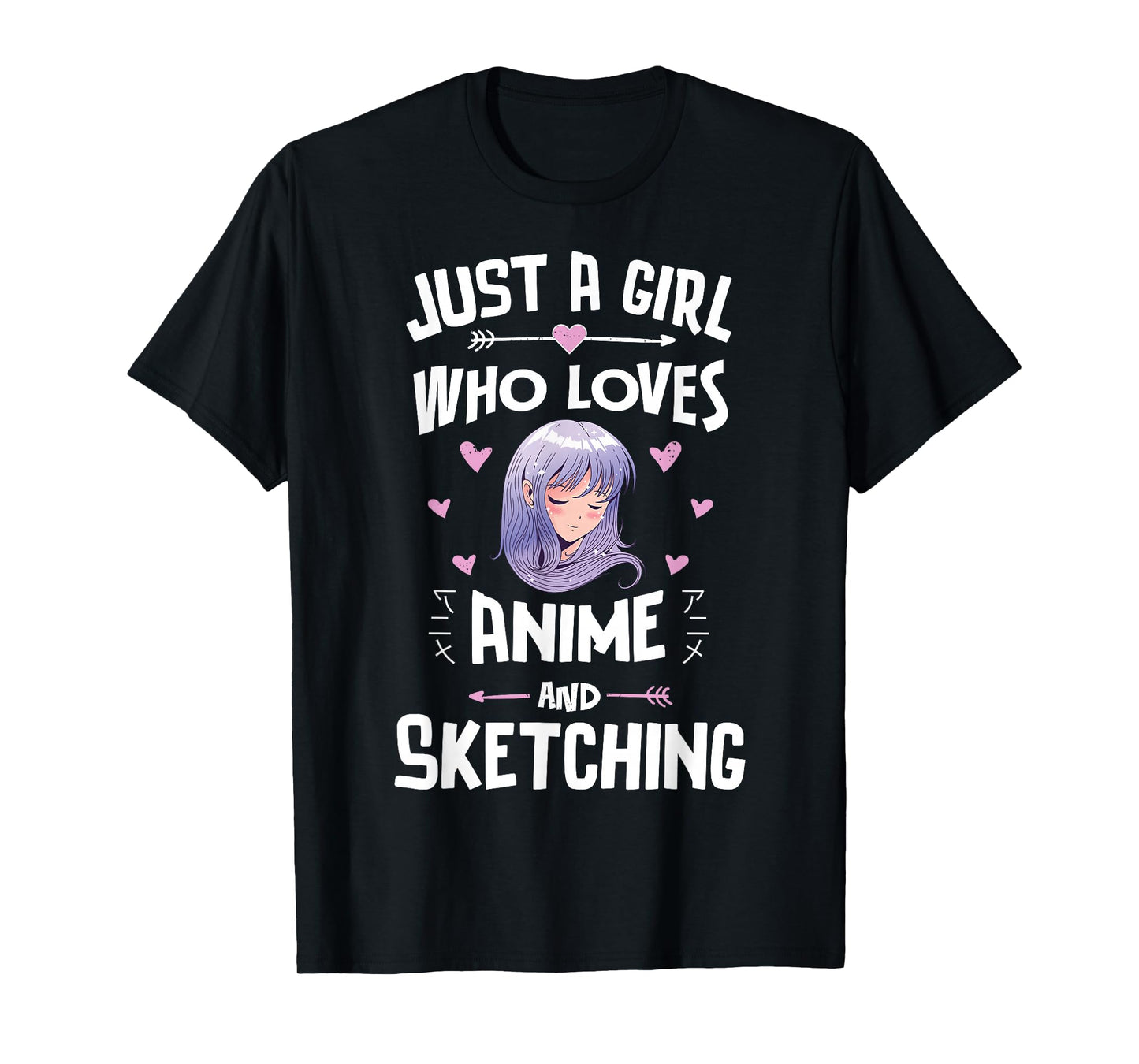 Just A Girl Who Loves Anime And Sketching Women Girls T-Shirt