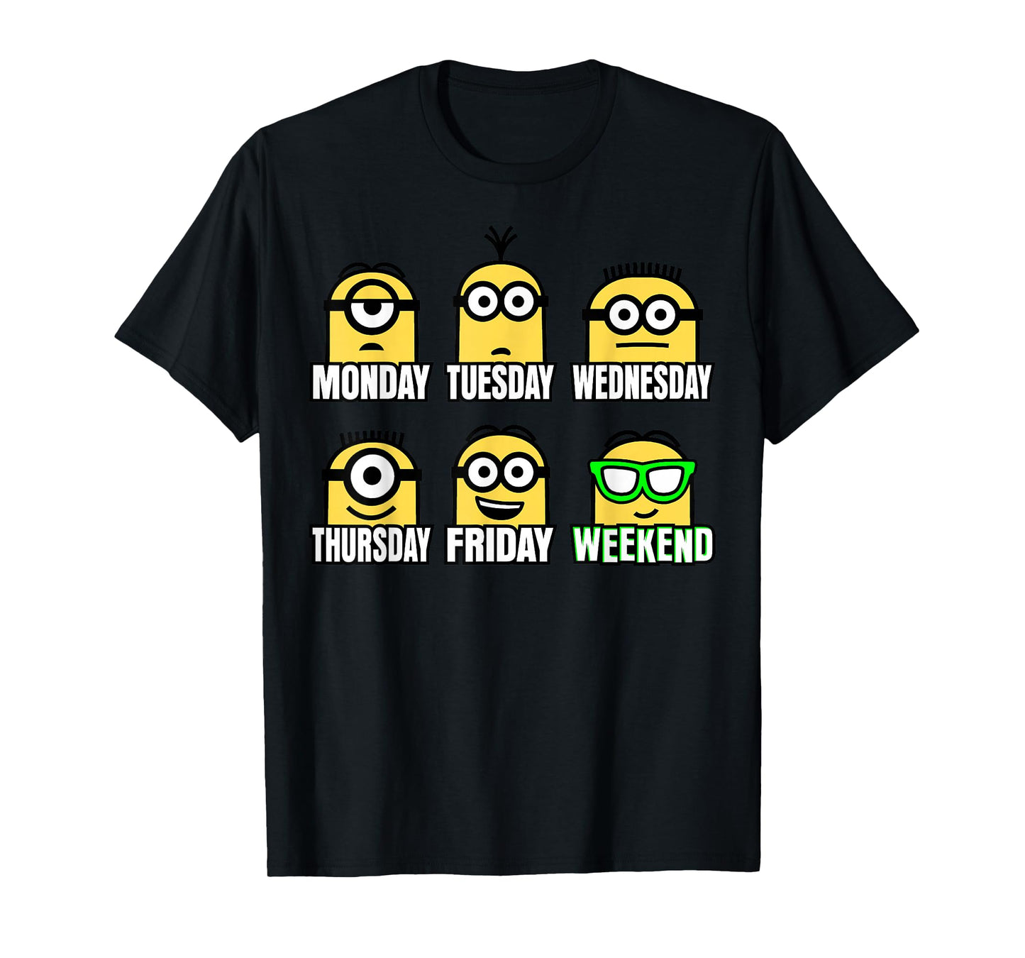 Despicable Me Minions Days and Expressions Of the Week T-Shirt