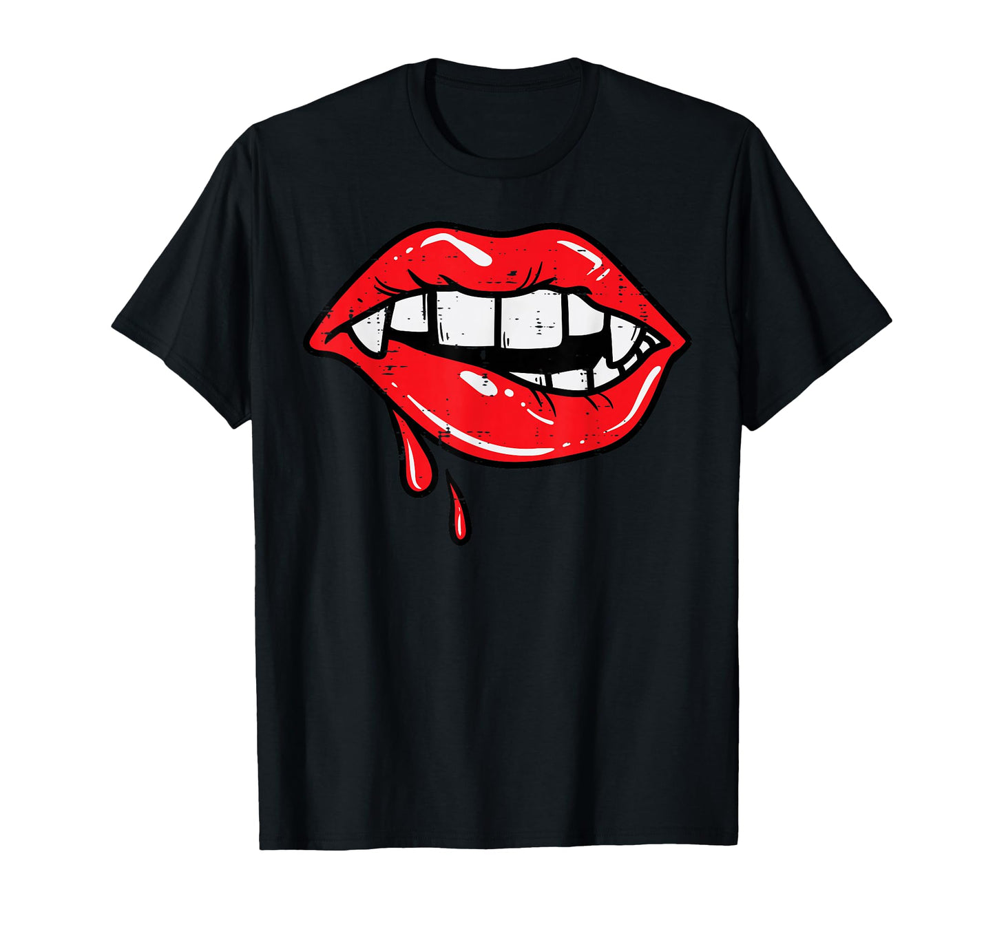 Vampire Lips Bloody Halloween Costume For Women Girls T-Shirt