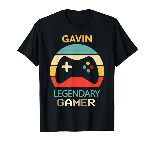 Gavin Name Gift - Personalized Legendary Gamer T-Shirt