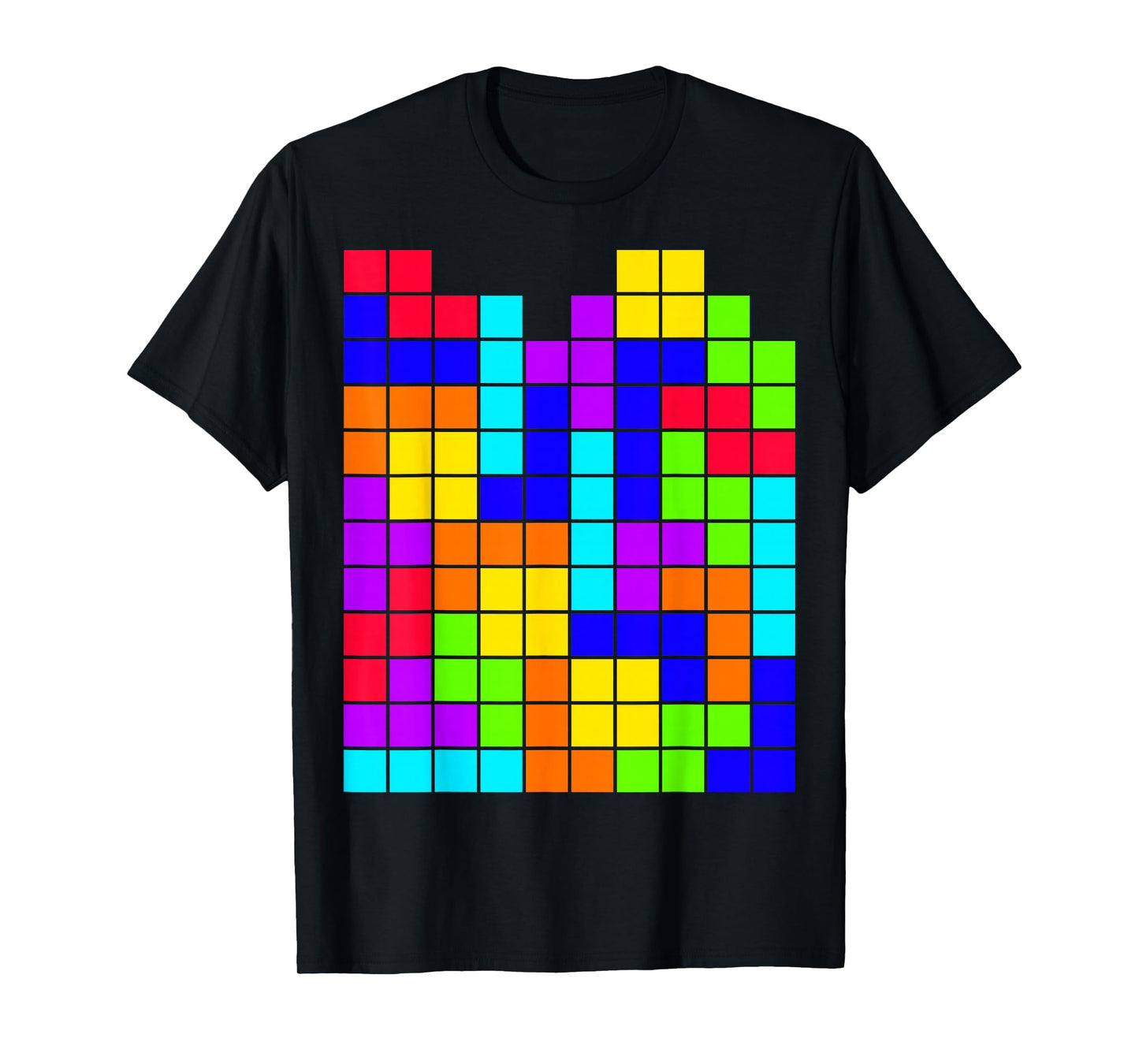 Nerdy Tetrominoes Block Puzzle Video Game Math Teacher Geek T-Shirt