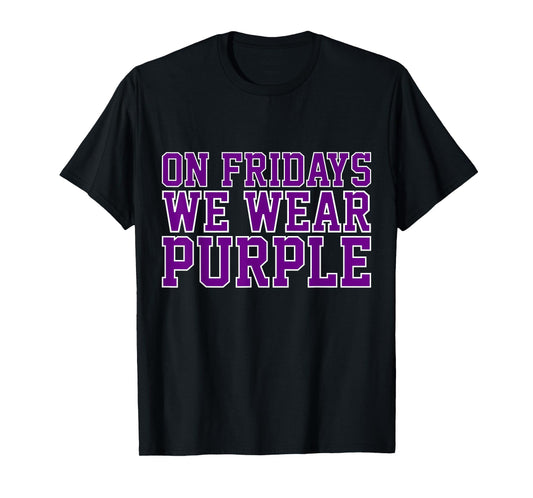 On Fridays We Wear Purple High School Football Team Pride T-Shirt