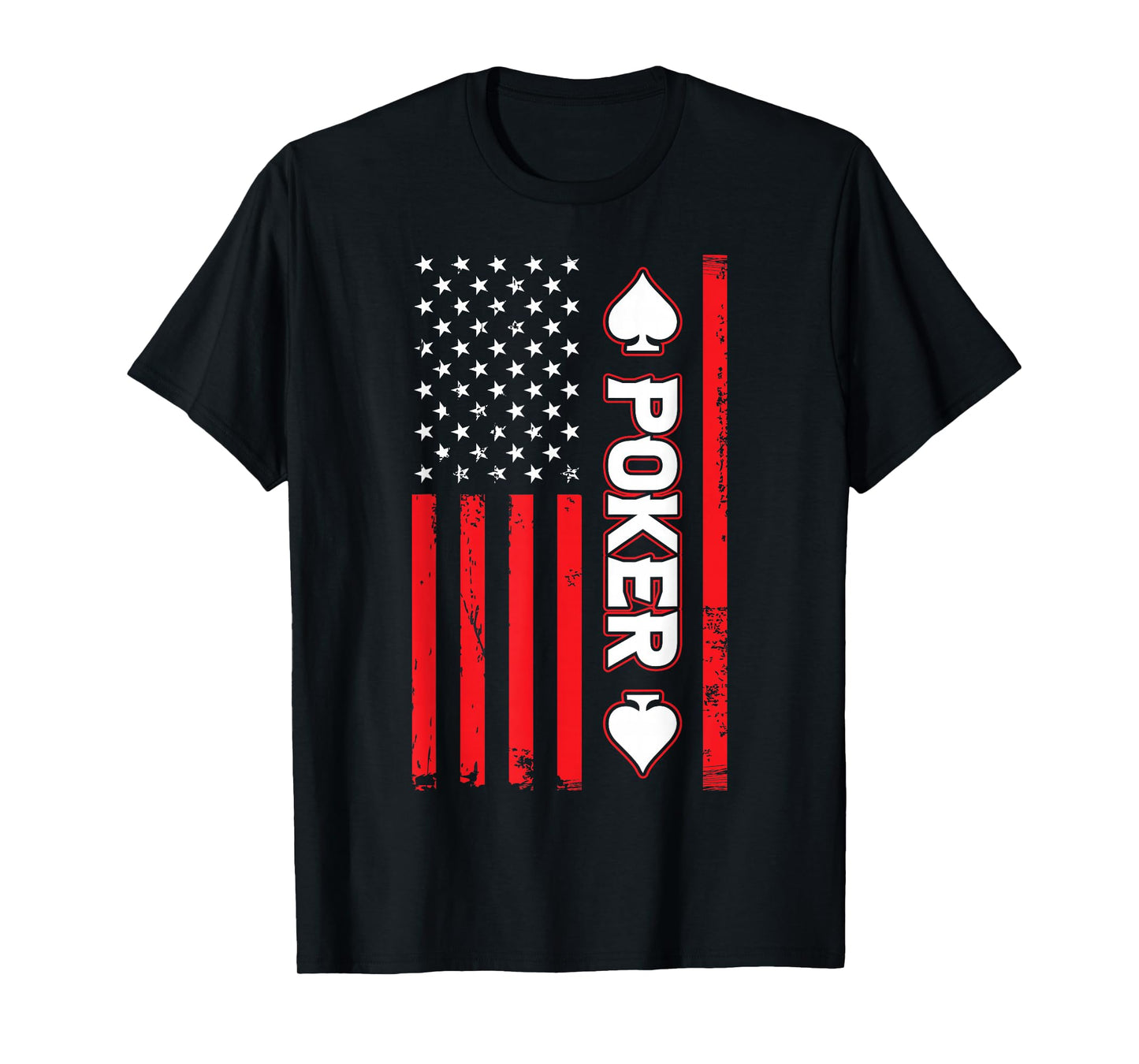 Poker USA United States American Flag Patriotic T-Shirt