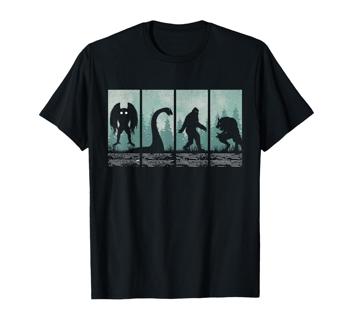 Bigfoot Loch Ness Monster Mothman and Dogman! Funny Cryptid T-Shirt