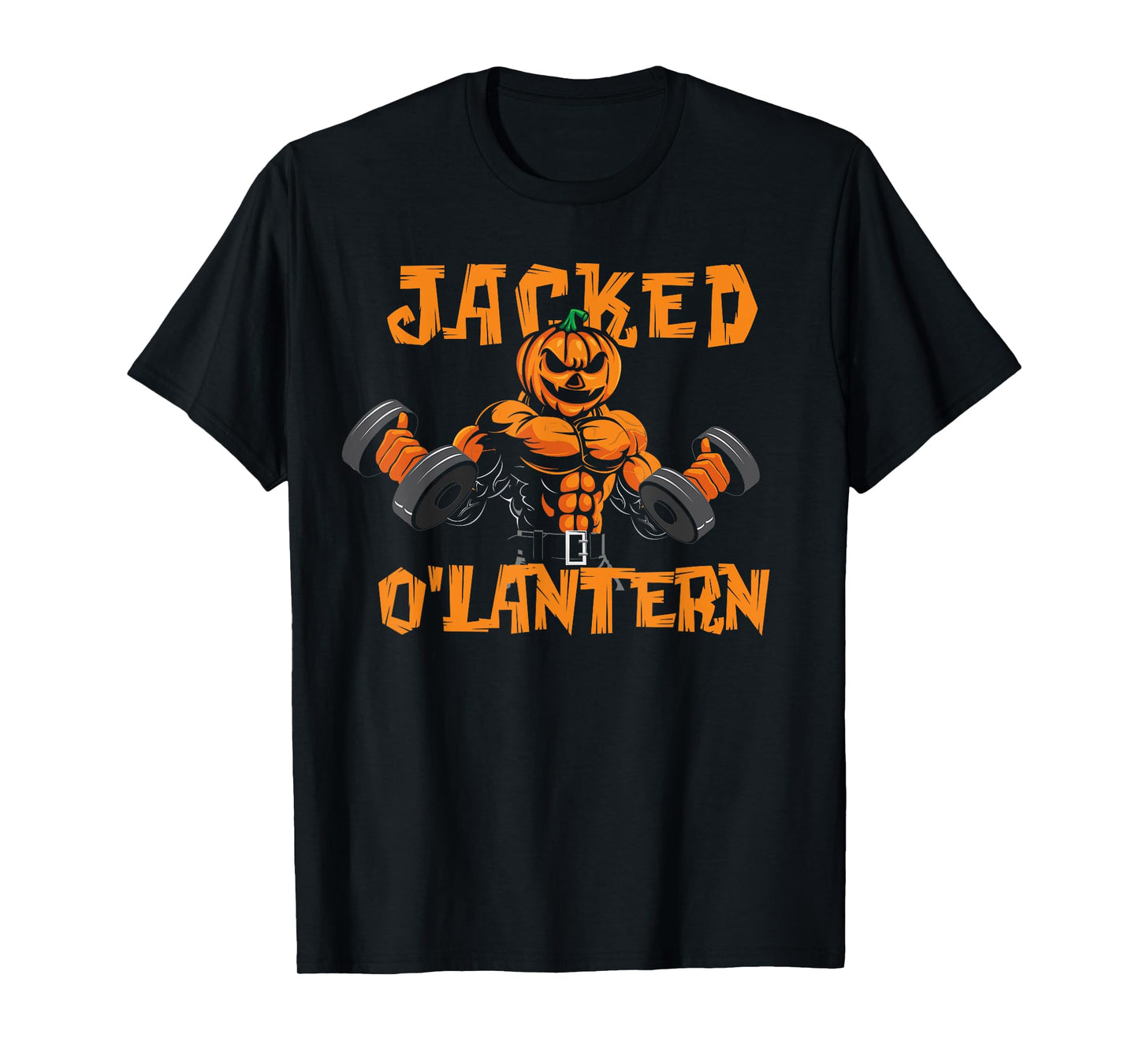 Jacked O'Lantern Halloween Gym Workout Lifting Pumpkin Funny T-Shirt