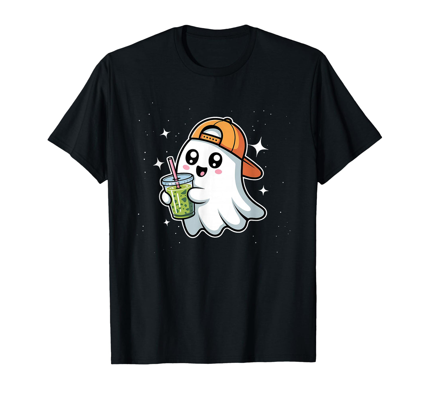 Kawaii Spooky Ghost Iced Matcha Halloween Women Men T-Shirt