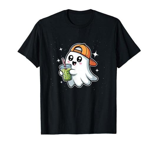 Kawaii Spooky Ghost Iced Matcha Halloween Women Men T-Shirt