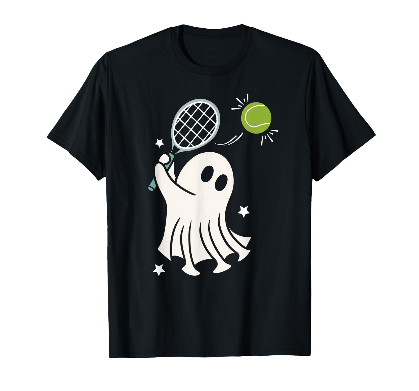 Funny Halloween Ghost Tennis Kids Boys Girls Tennis Lovers T-Shirt