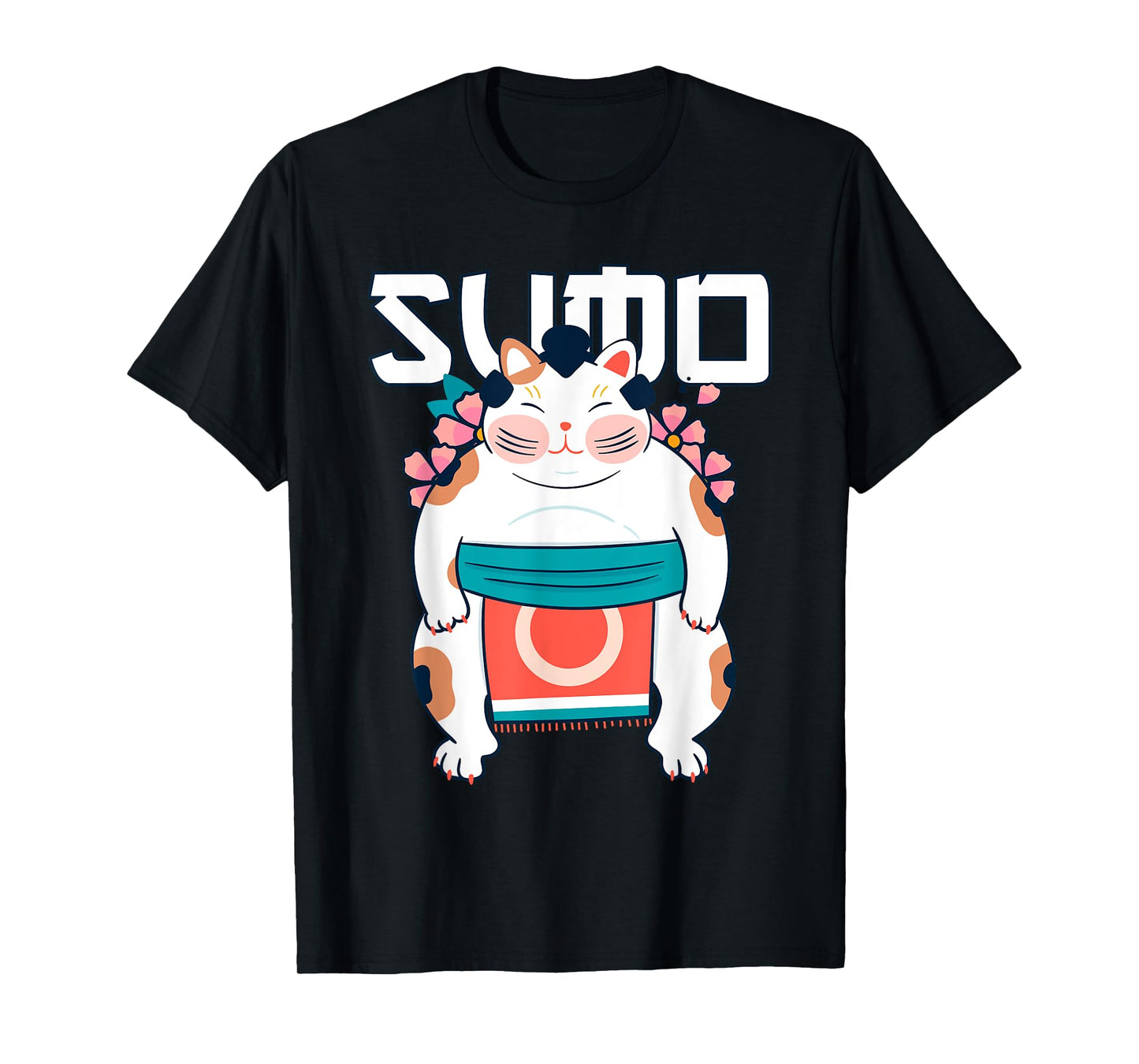 Japanese Neo Traditional Art Shirt Neko Sumo Cat T-Shirt
