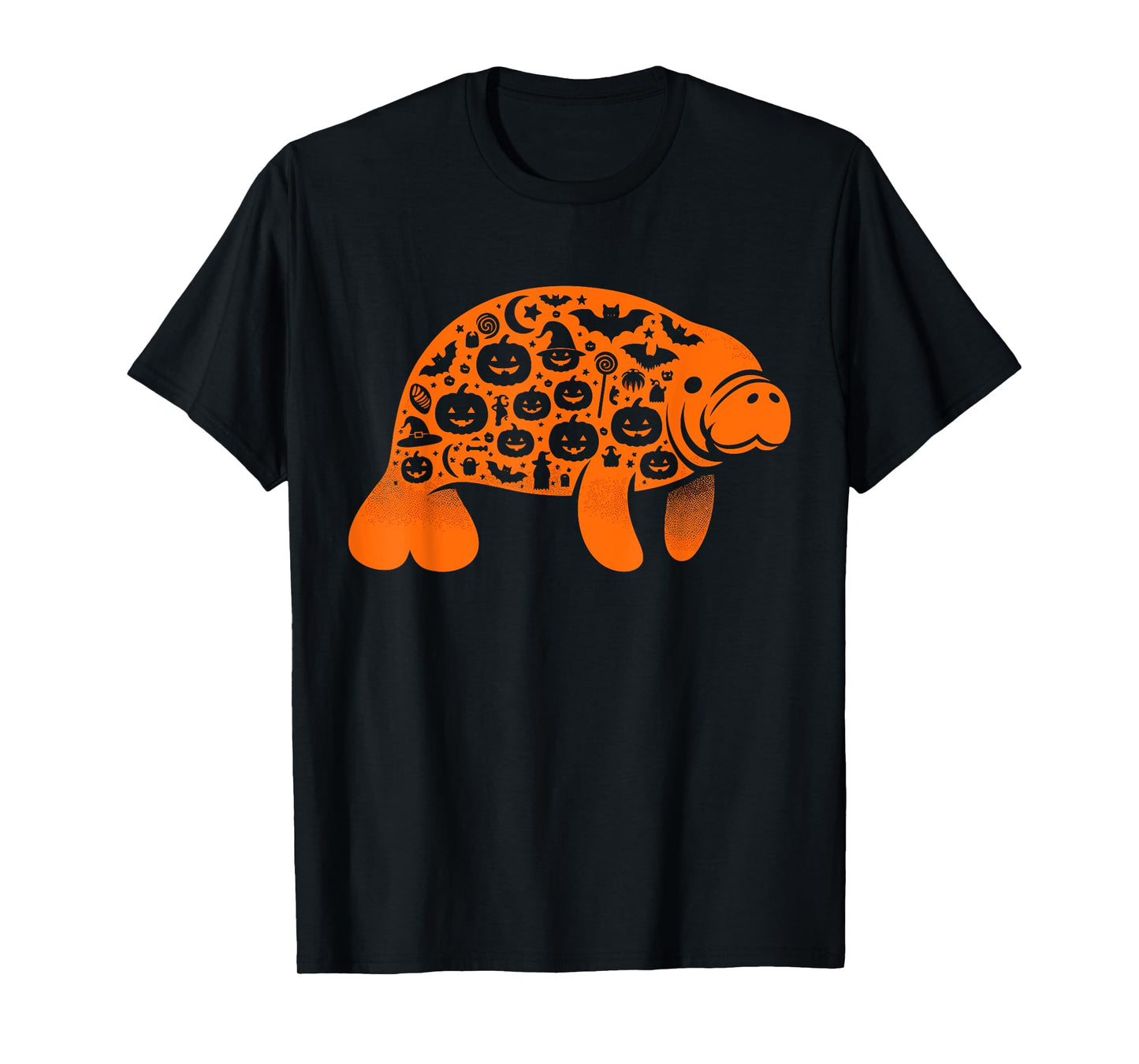 Funny Pumpkin Manatee Candy Halloween Mens Womens Kids T-Shirt