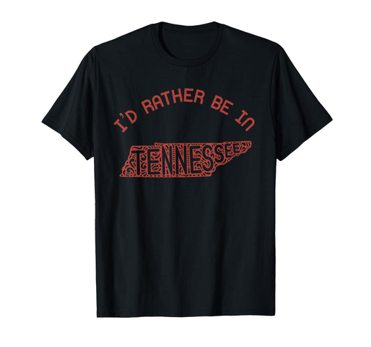 Id Rather Be in Tennessee Vintage State Heart Vacation TN T-Shirt
