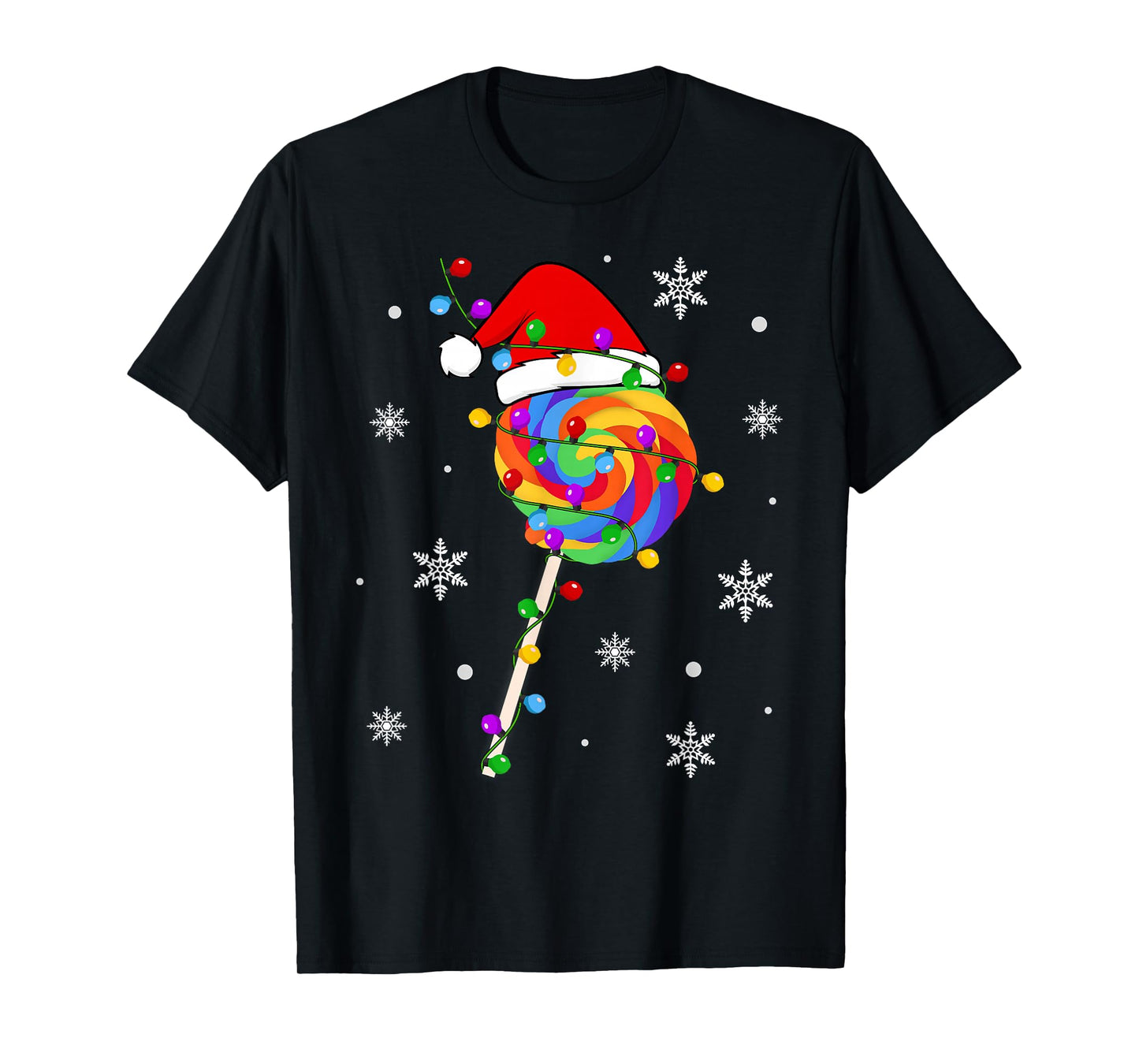 Lollipop Rainbow Sucker Candy Christmas Love Candy Xmas T-Shirt
