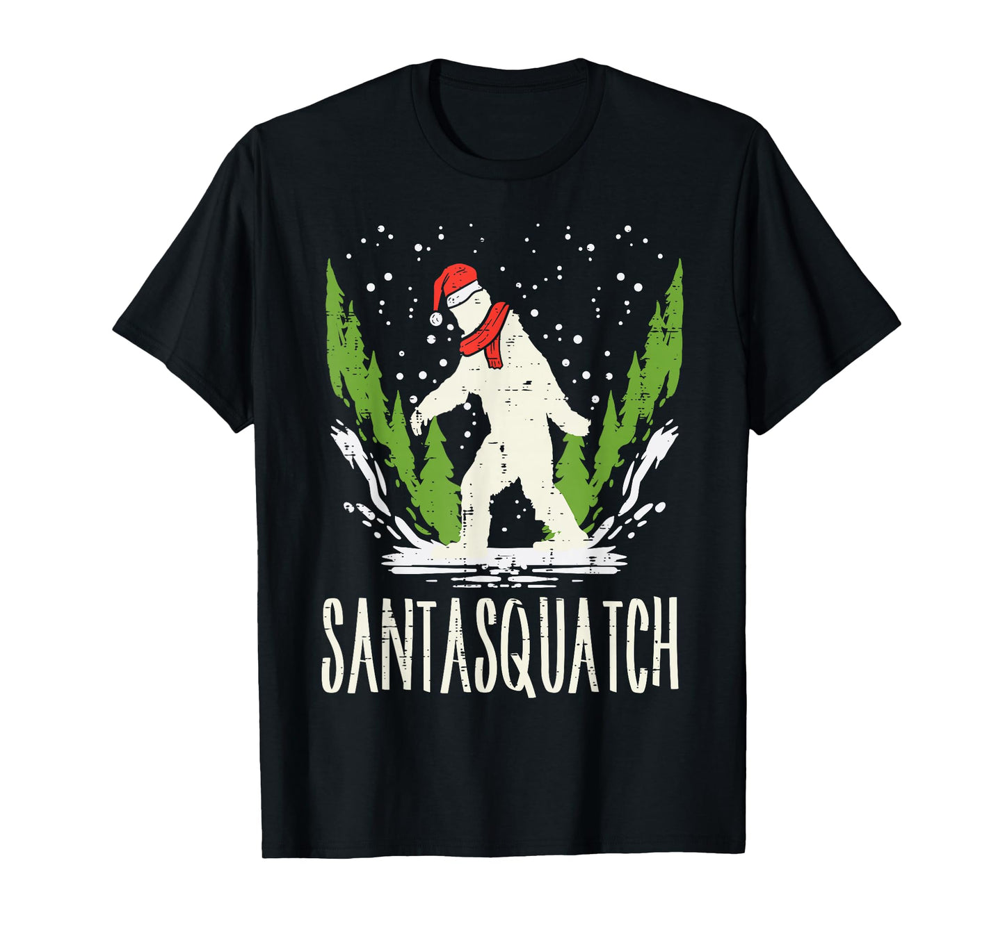 Bigfoot Sasquatch Santa Squatch Christmas Xmas Pajama PJ T-Shirt