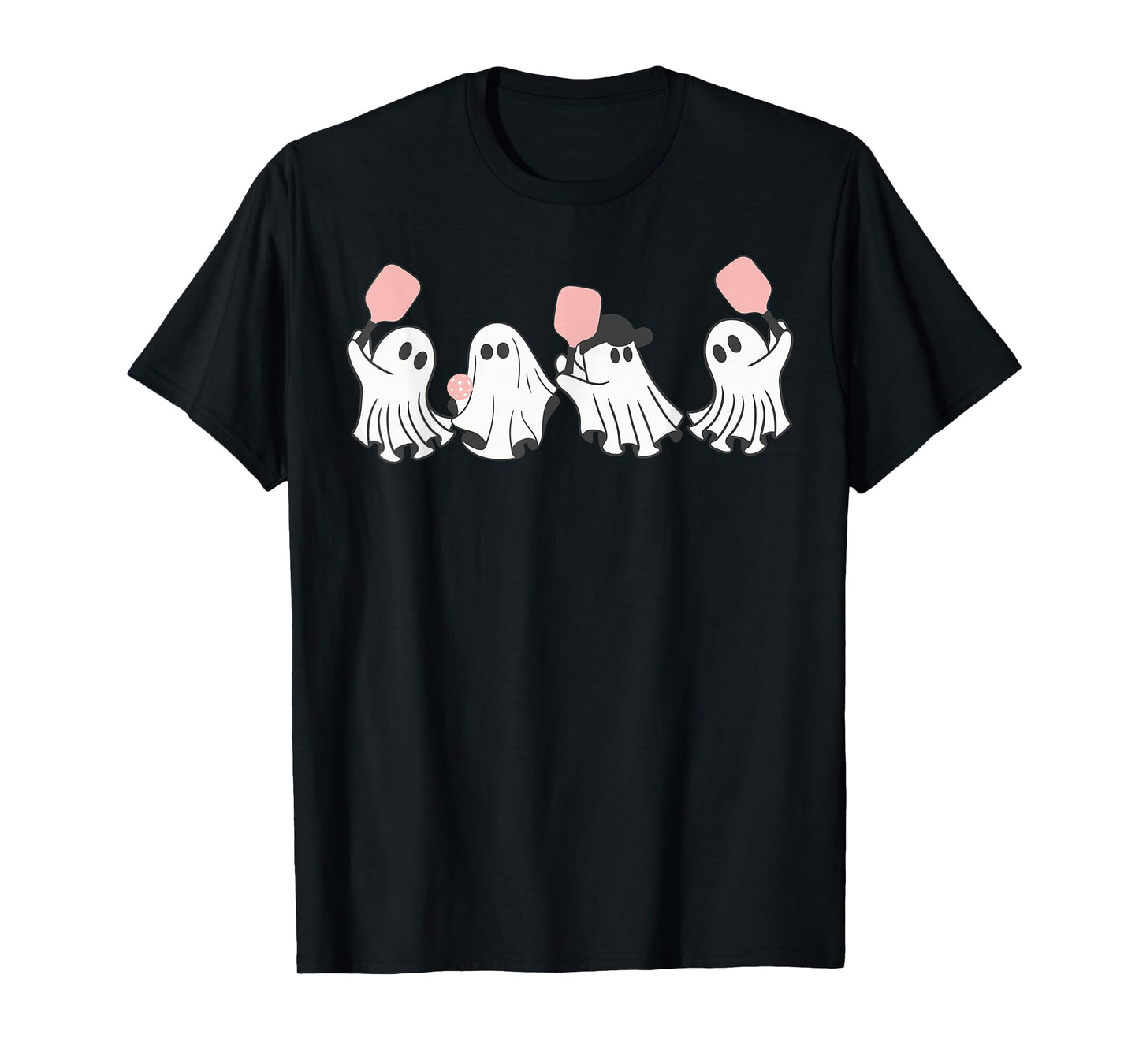 Funny Ghost Playing Pickleball Halloween Costume Pickle Ball T-Shirt