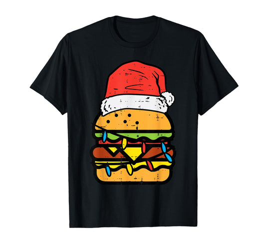 Christmas Burger Santa Funny Xmas Food Lover Men Women Kids T-Shirt