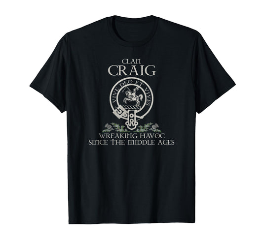 Clan Craig Crest, Surname, Scottish Heritage Vintage T-Shirt