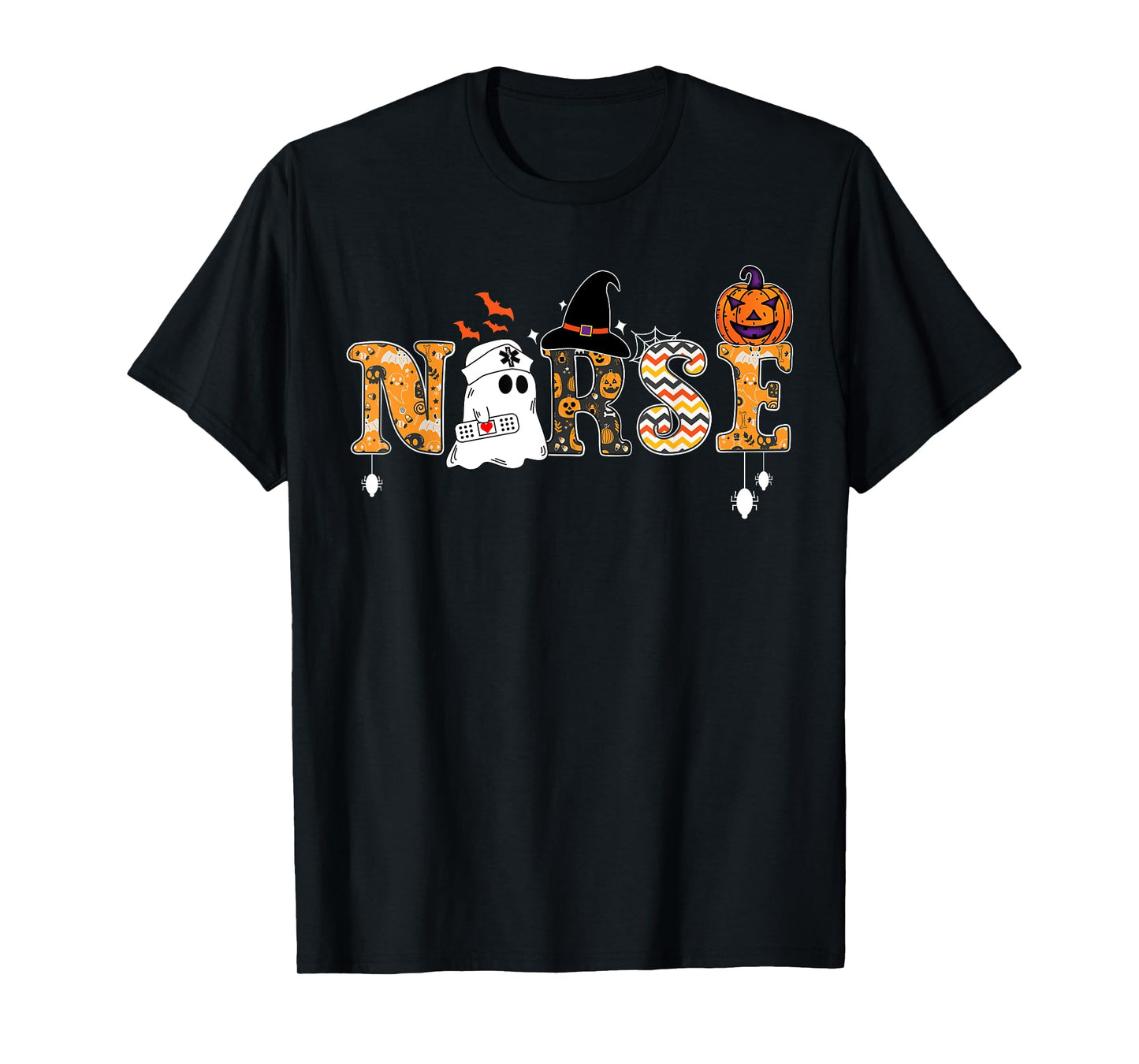 Halloween Nurse Nursing Cute Health Worker Halloween Pattern T-Shirt