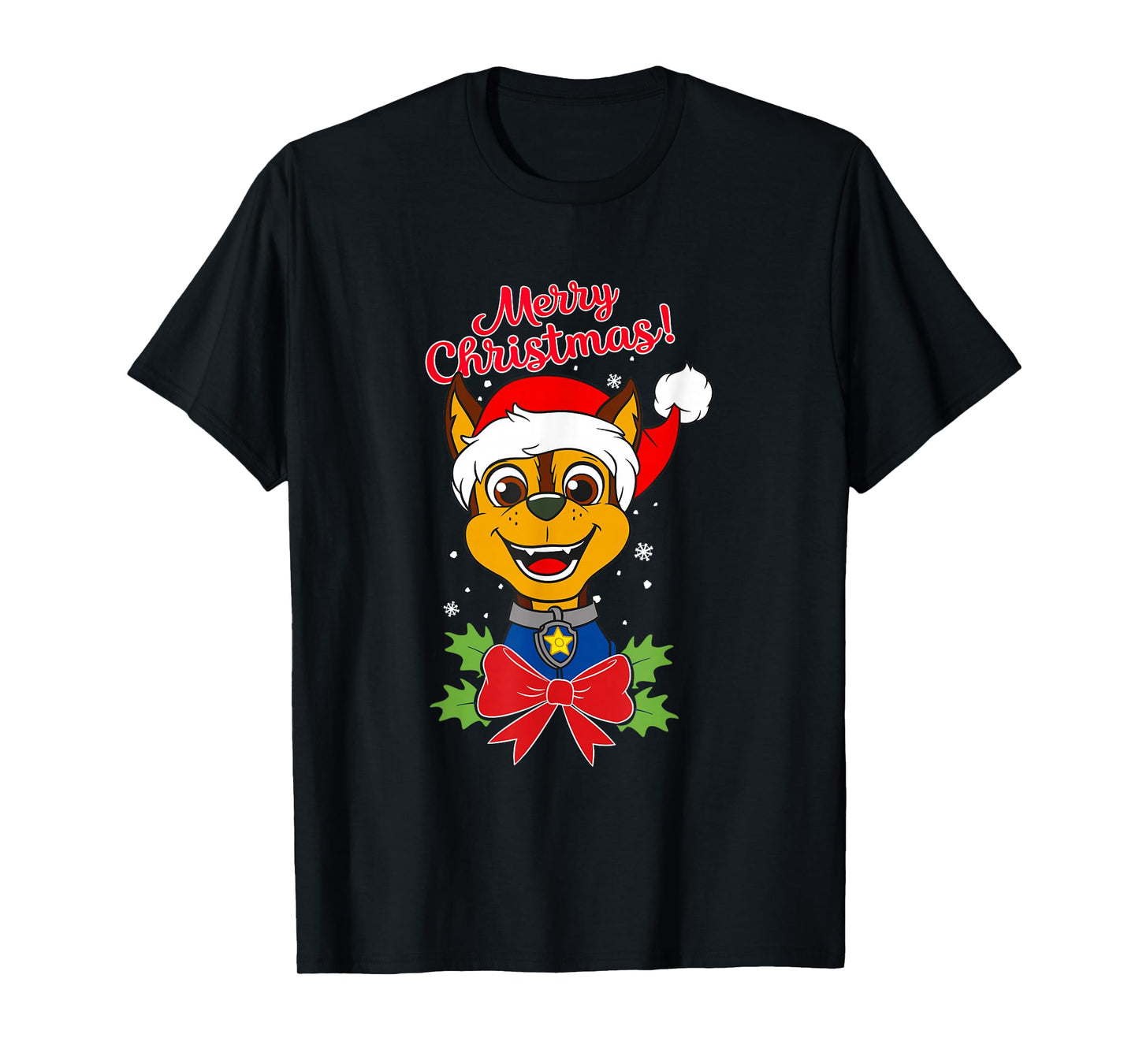 Paw Patrol Chase Merry Christmas T-Shirt
