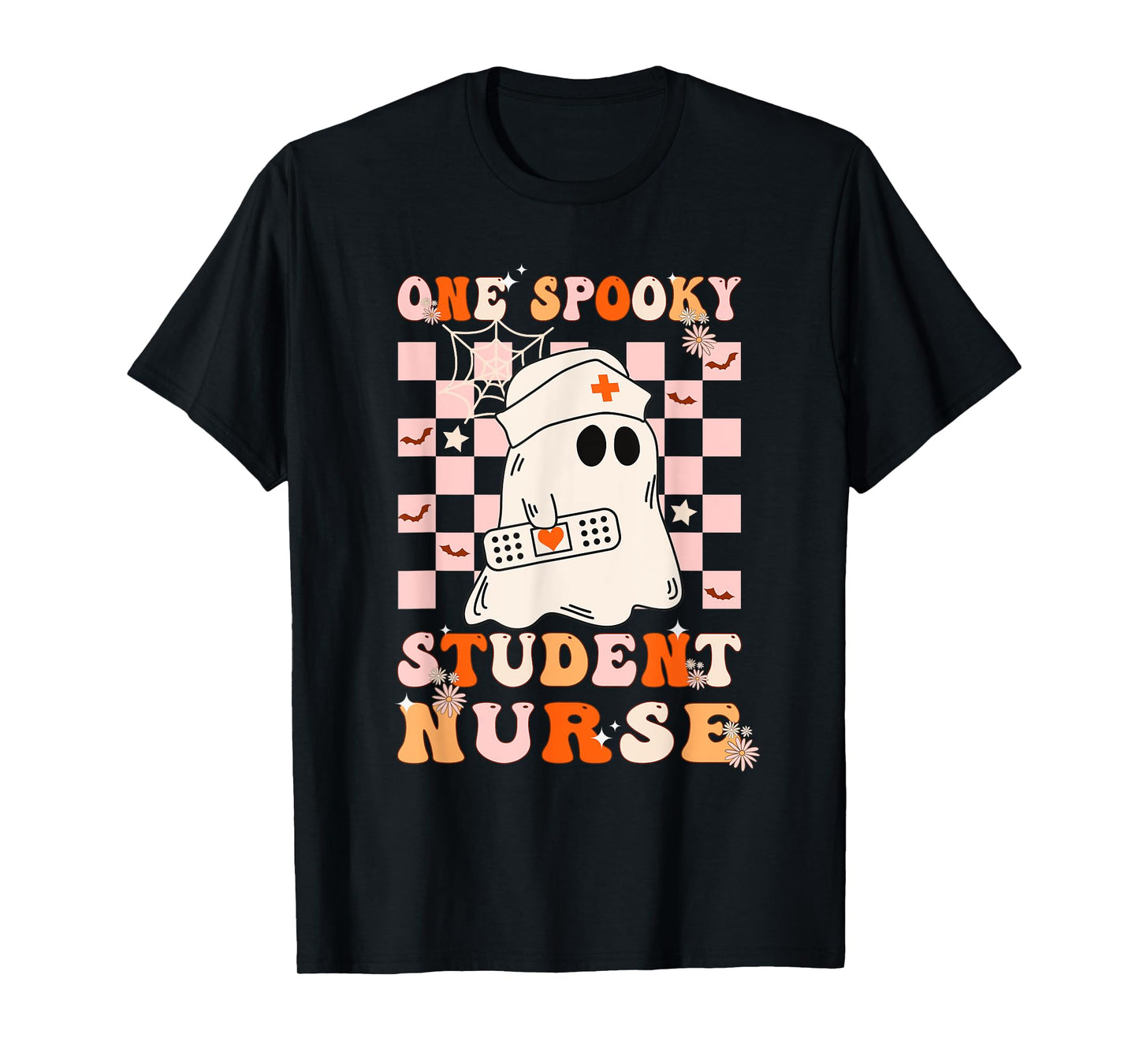 Groovy One Spooky Student Nurse Ghost Halloween Nursing T-Shirt