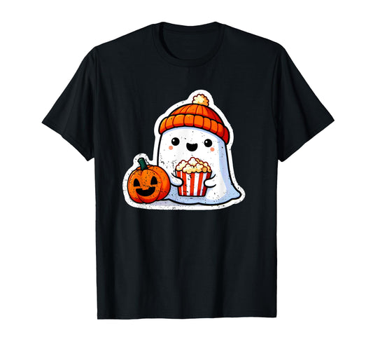 Halloween Ghost Movie Popcorn Horror Costume Girl Kids Women T-Shirt