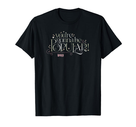 Wicked Unisex-Adult Musical Fans T-Shirt, Black, Small, Short Sleeve, Movie-inspired Modern, Letter Print