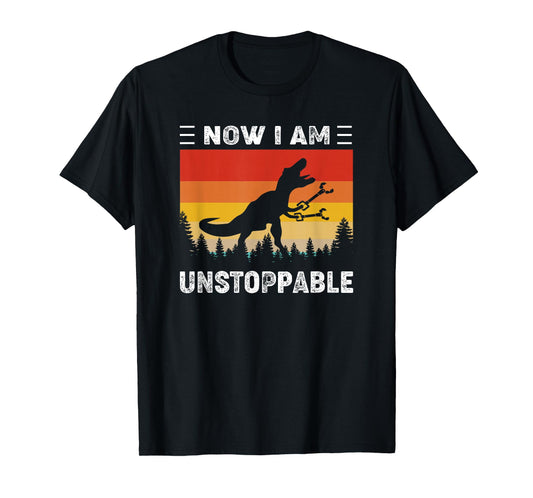 Now I'm Unstoppable Funny Vintage T-Rex Dinosaur T-Shirt