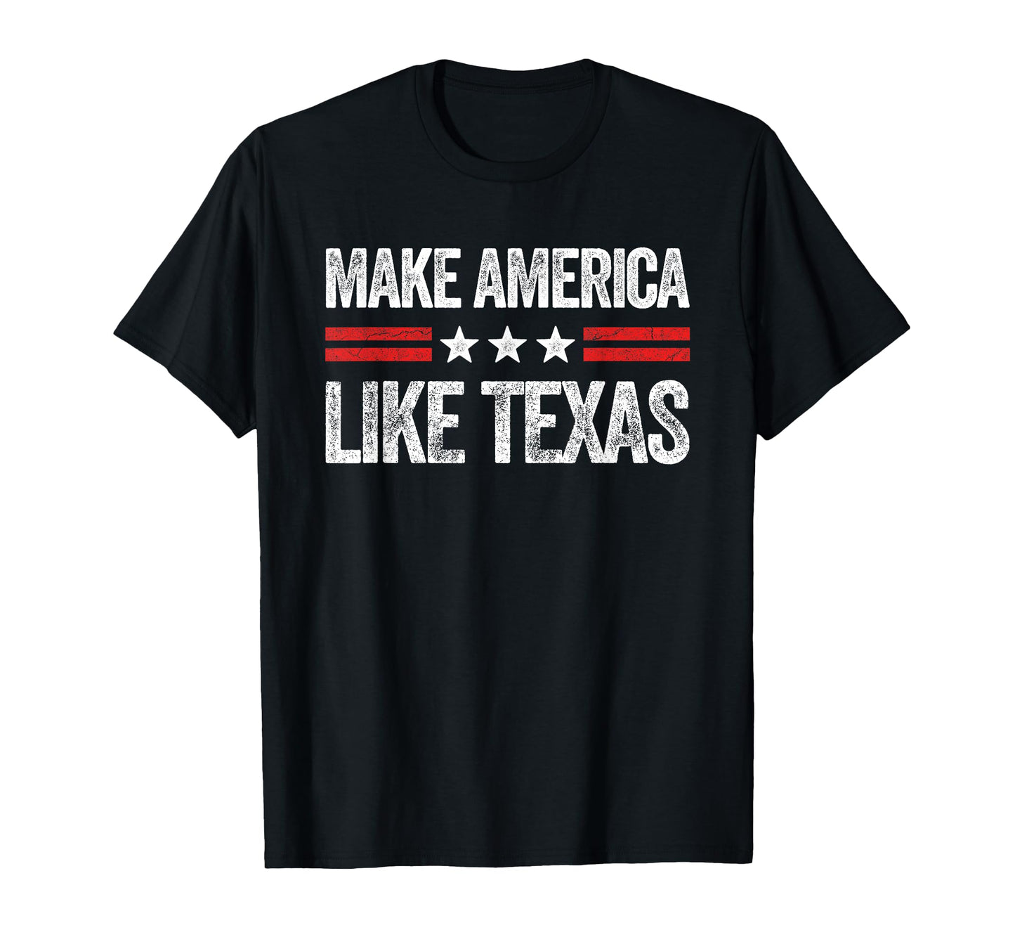 Vintage Style USA Make America Like Texas Funny USA Patriotic Party T-Shirt, Small, Black