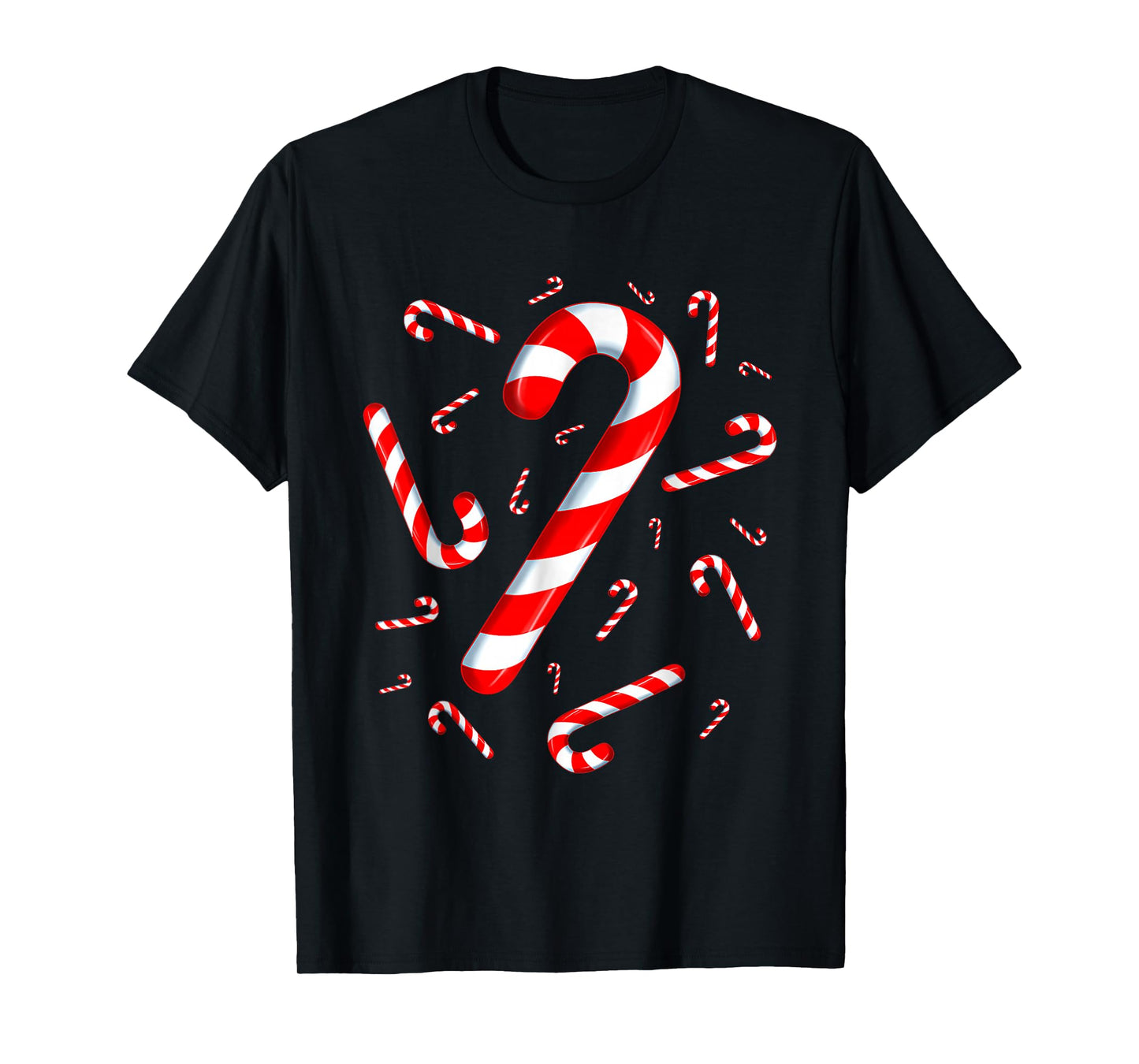 Christmas Candy Cane Santa Xmas Kids Toddler Youth Women Men T-Shirt