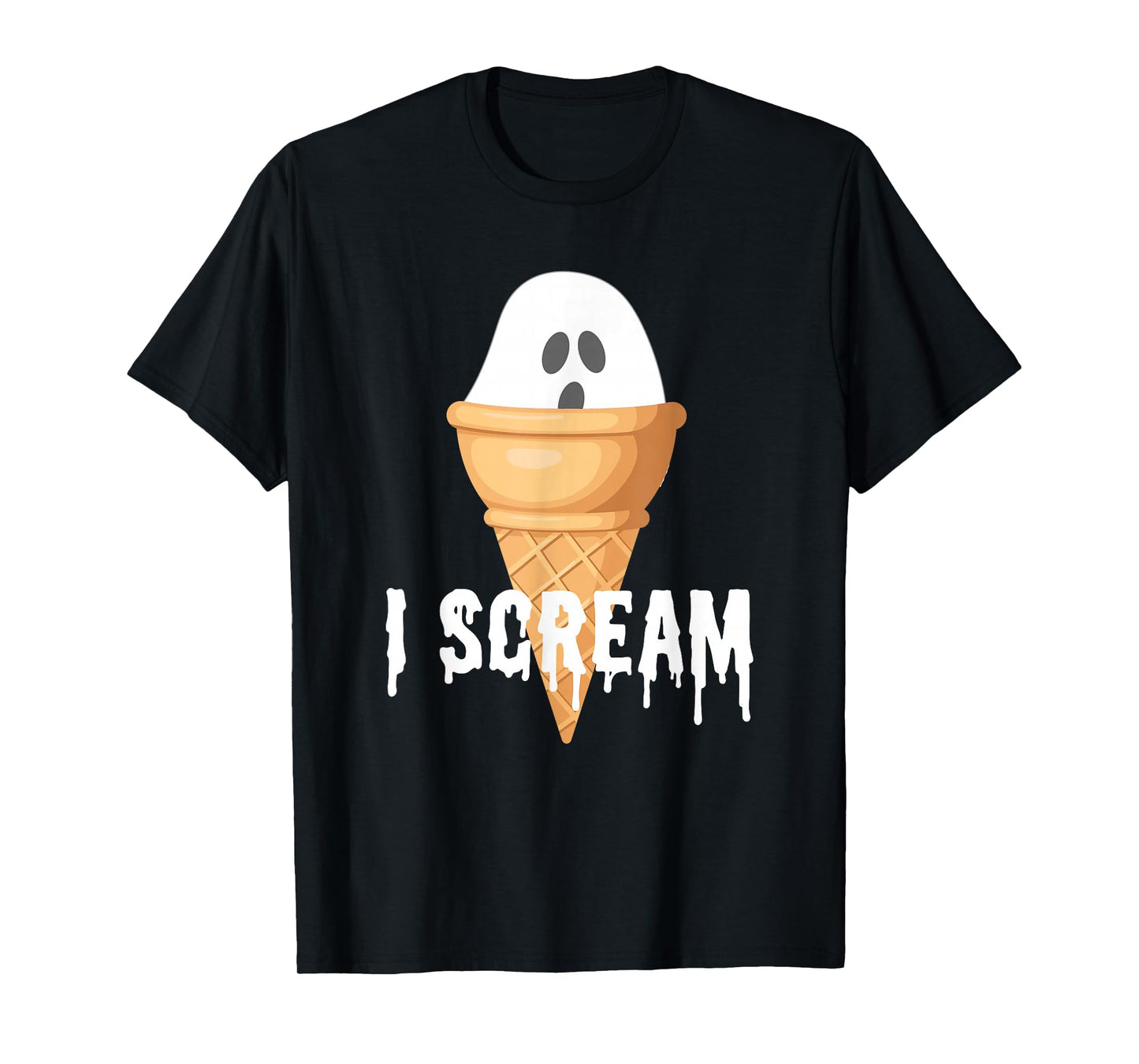 Ice Cream Halloween Costume Funny I Scream Ghost Pun T-Shirt