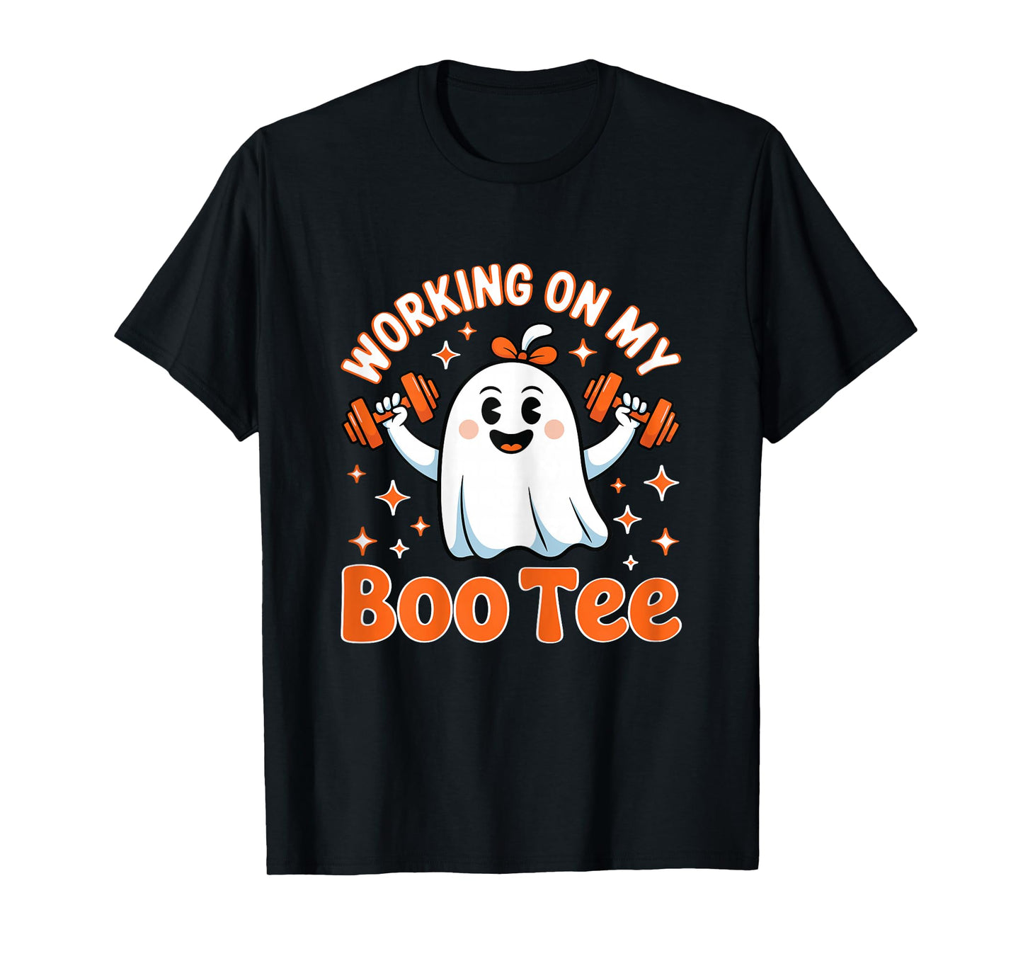 Working on My Boo Tee Funny Gym Halloween Workout for Women T-Shirt