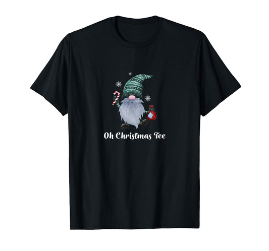 Oh Christmas Tee Gnome Candy Cane Joyful T-Shirt
