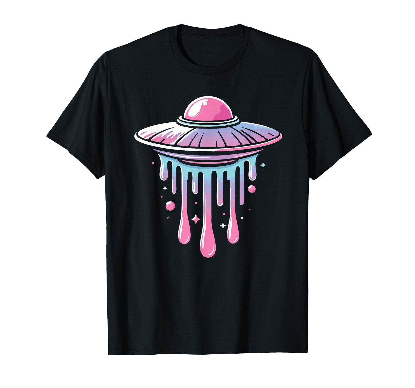 Drip Spaceship Graphic – Cosmic Alien Aesthetic T-Shirt