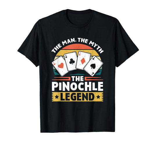 Pinochle Legend - Card Game Funny Pinochle Vintage Pinochle T-Shirt