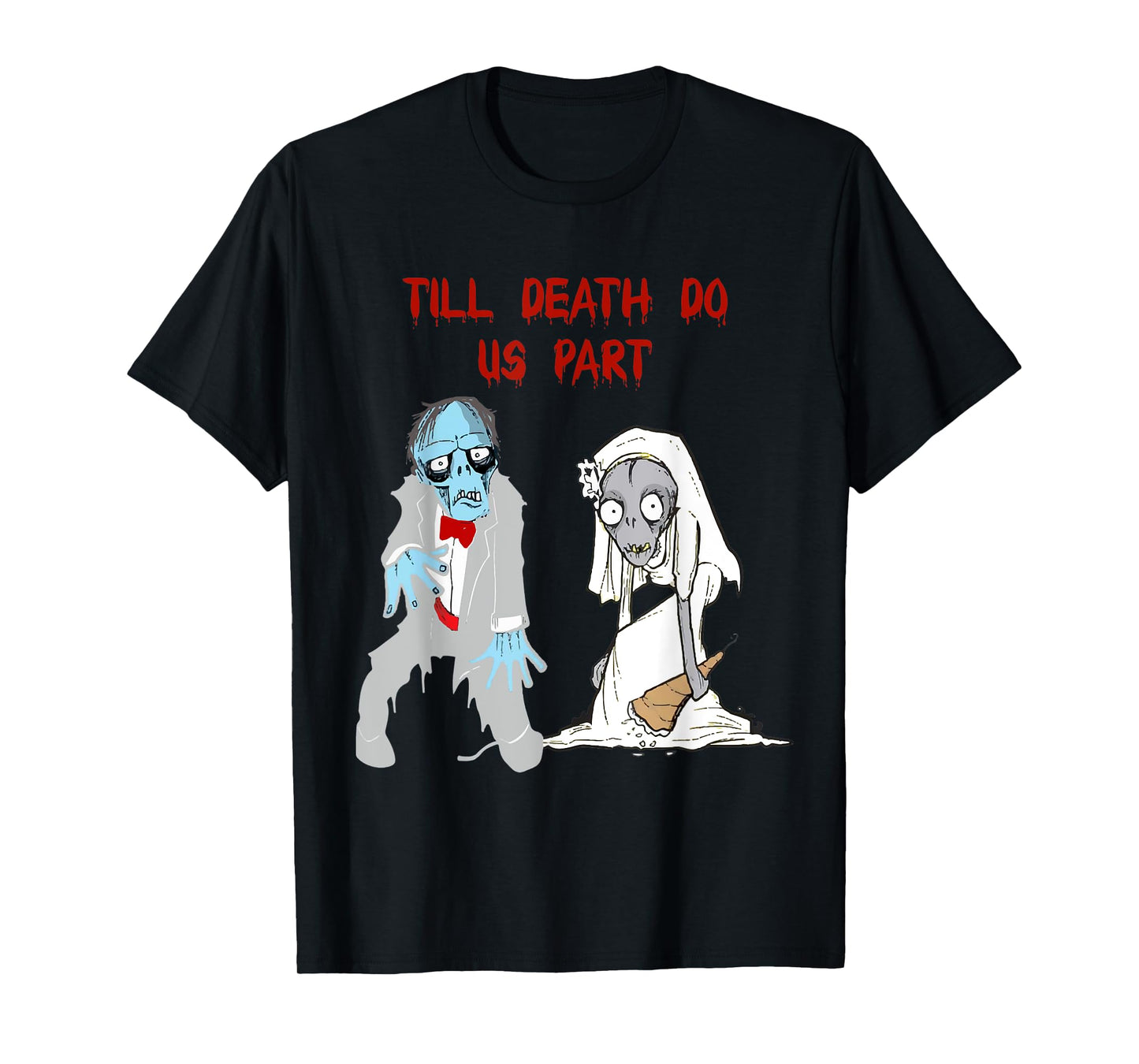 Zombie Bride Groom Matching Couples Gifts Horror Film T-Shirt