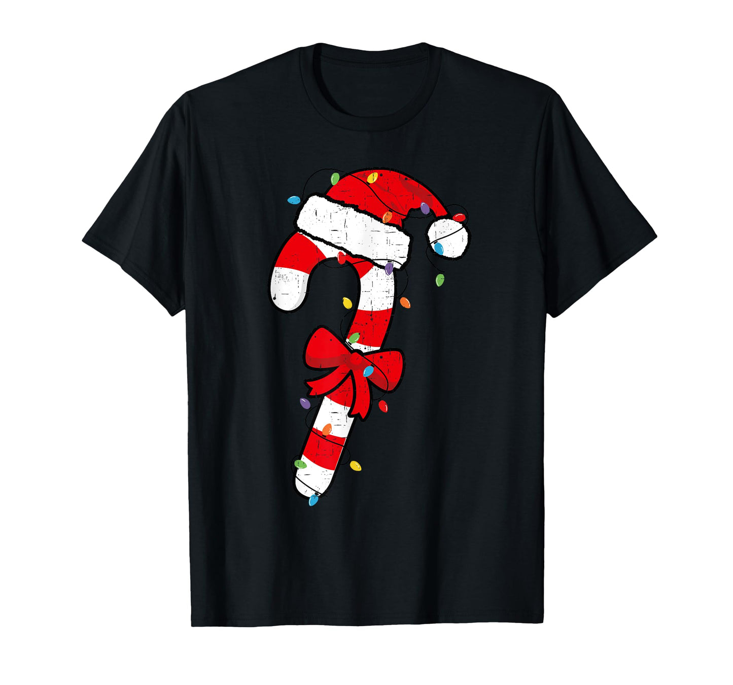 Christmas Candy Cane Santa Xmas Kids Toddler Youth Women Men T-Shirt